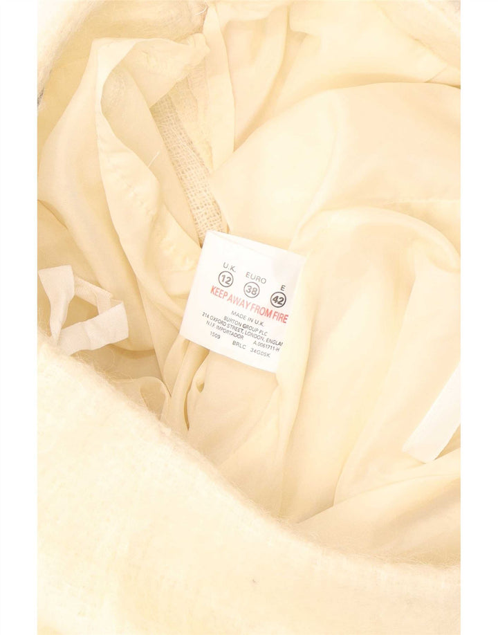 Topshop Minifalda de punto para mujer UK 12 Medium W28 Lana beige