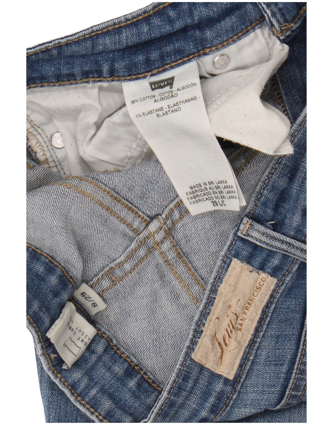 Levi's Jeans Rectos con Curva Ligera para Mujer US 8 Medium W29 L33 Algodón Azul