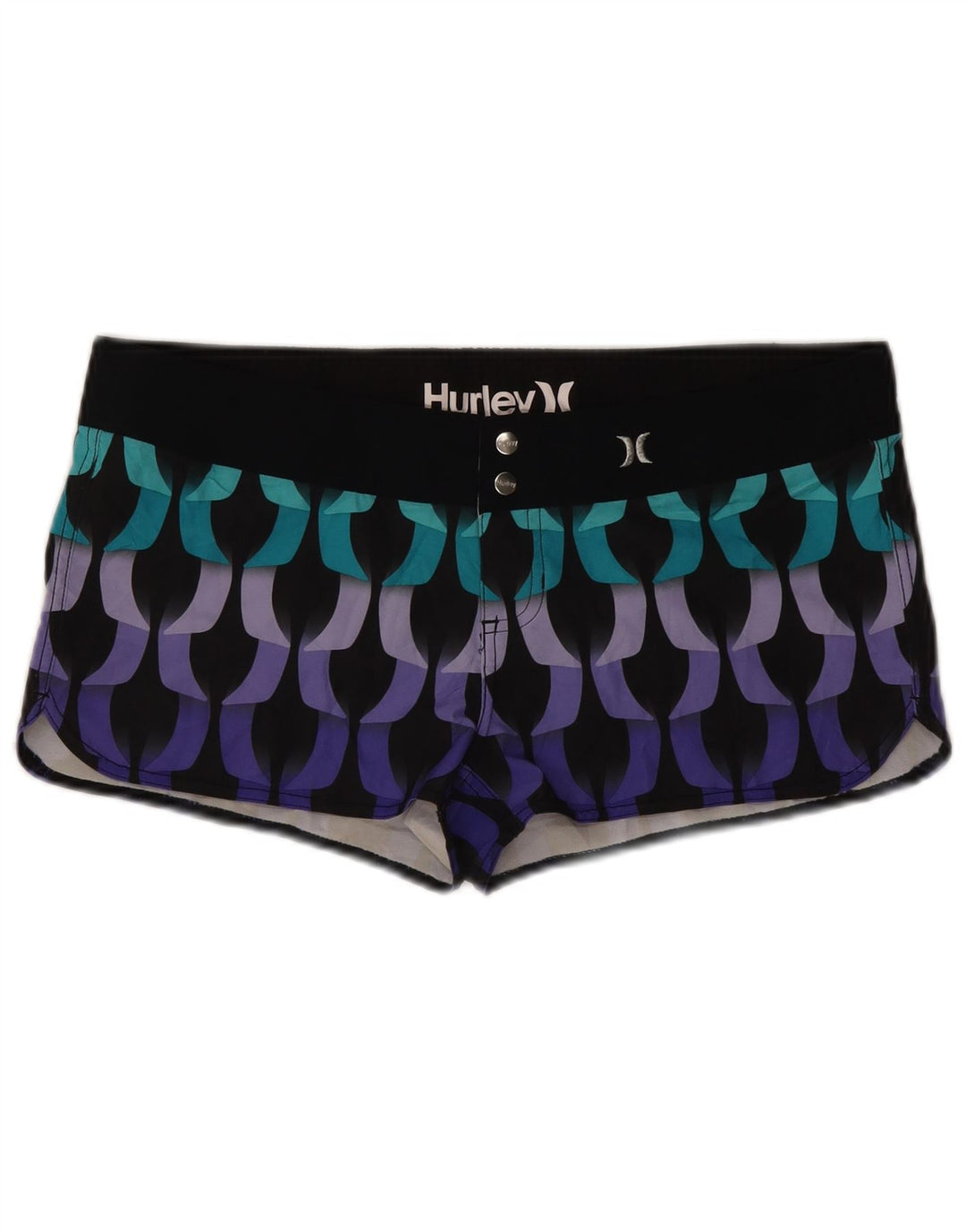 Hurley Pantalones cortos casuales para mujer US 10 grande W34 multicolor geométrico
