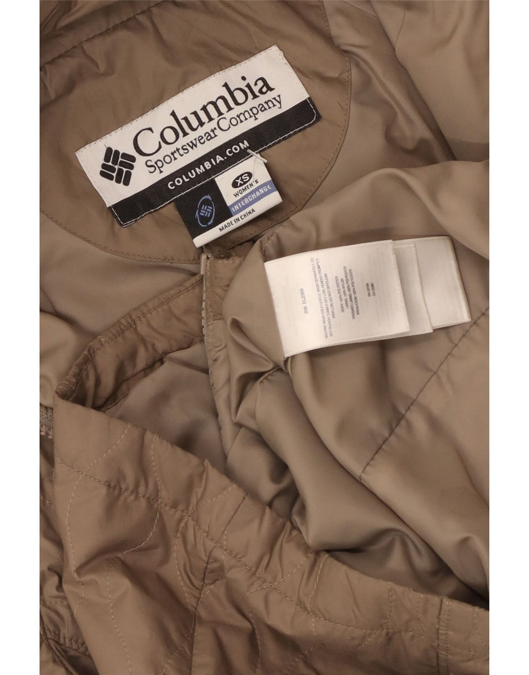 COLUMBIA Chaqueta acolchada Interchange para mujer UK 6 XS Poliéster beige