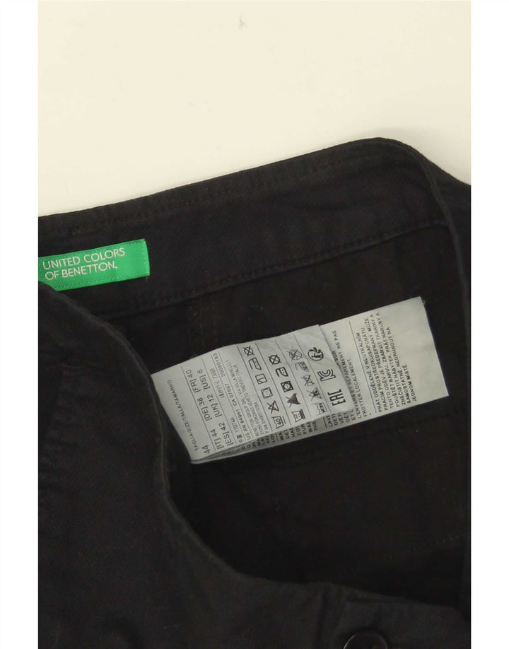 Benetton Pantalones Cortos Chinos Mujer UK 40 Medium W32 Negro