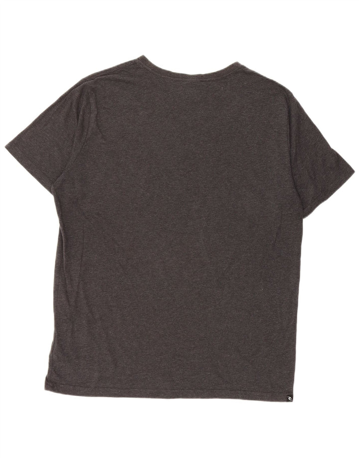 RIP CURL Camiseta de corte estándar para hombre Top grande de algodón gris