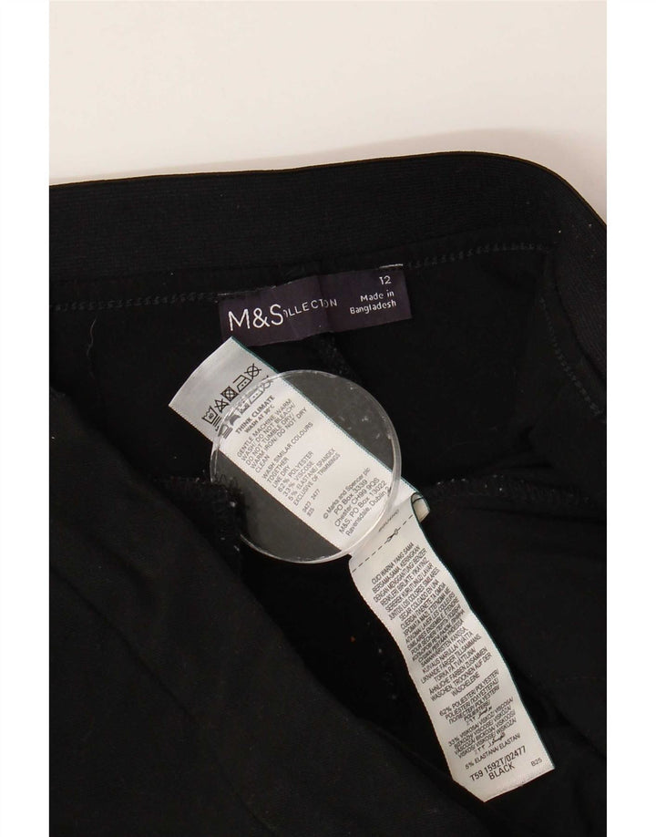 Marks & Spencer Pantalones de traje ajustados para mujer UK 12 Medium W32 L25 Negro