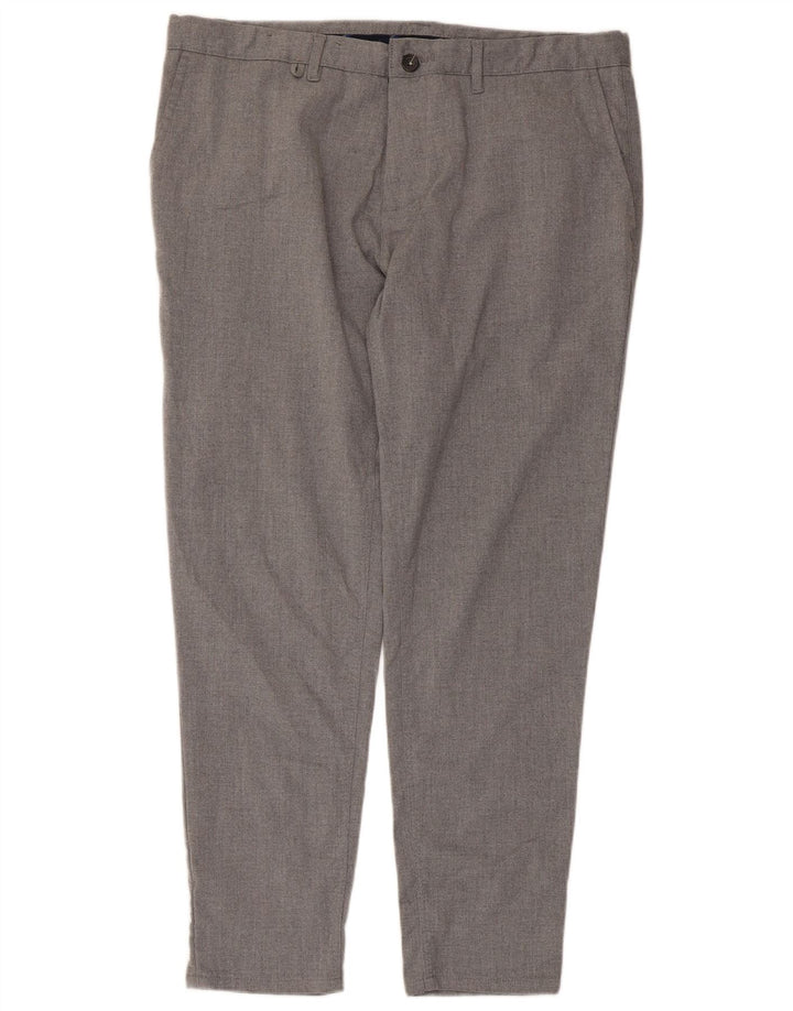 Zara Pantalón chino ajustado para hombre EU 48 XL W38 L28 Poliéster gris