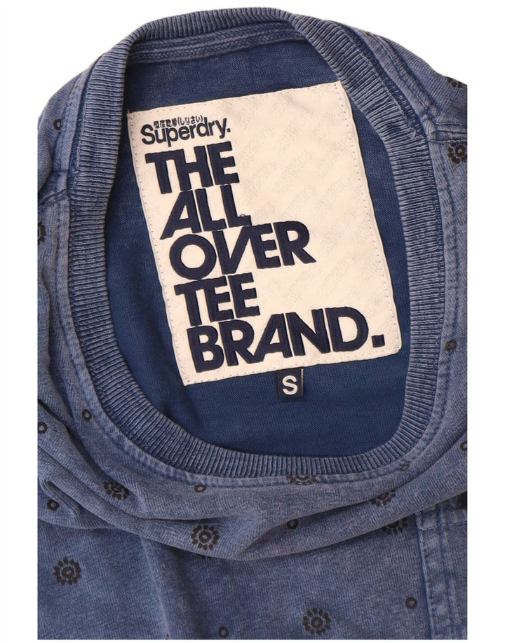 Superdry Hombre Camiseta Top Small De Algodón Con Manchas Azules