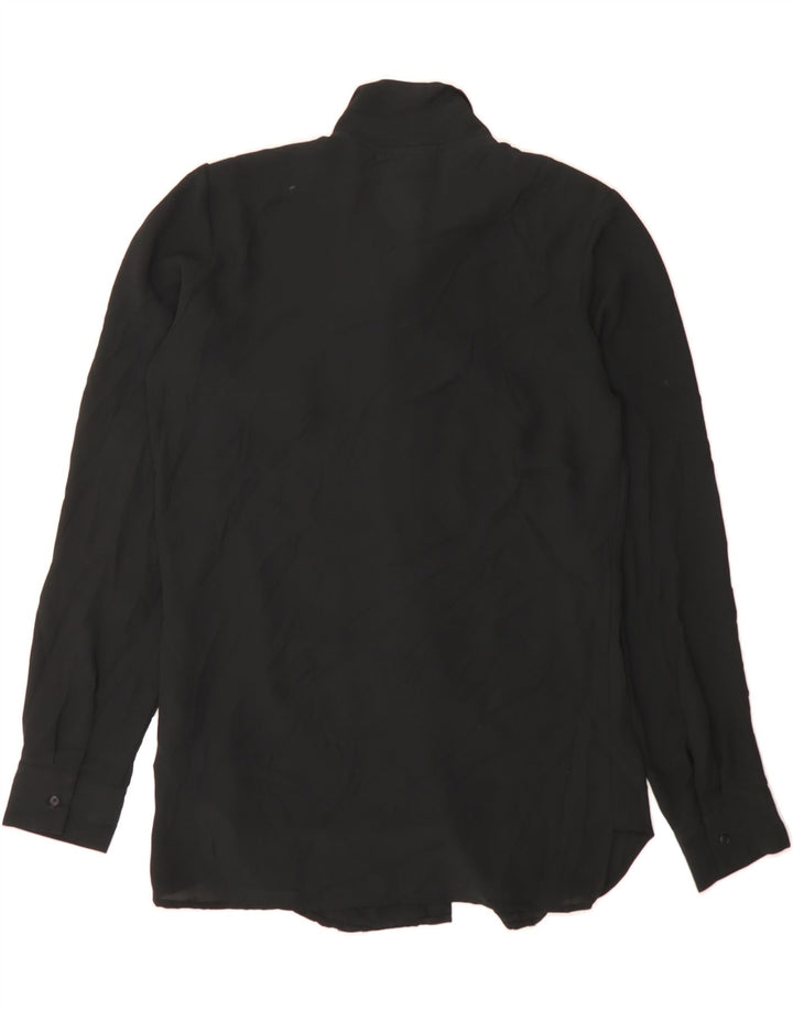 MOSSIMO Womens Bow Tie Shirt Blouse UK 6 XS Black Polyester Vintage Mossimo and Second-Hand Mossimo from Messina Hembry 