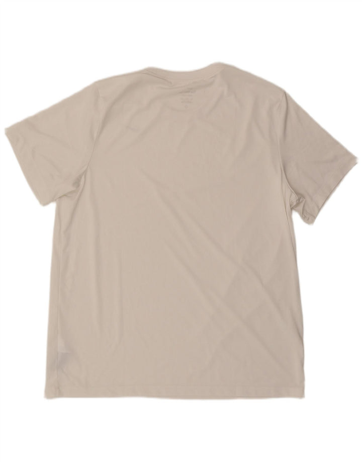 NIKE Hombre Dri Fit Camiseta Top XL Poliéster Blanco