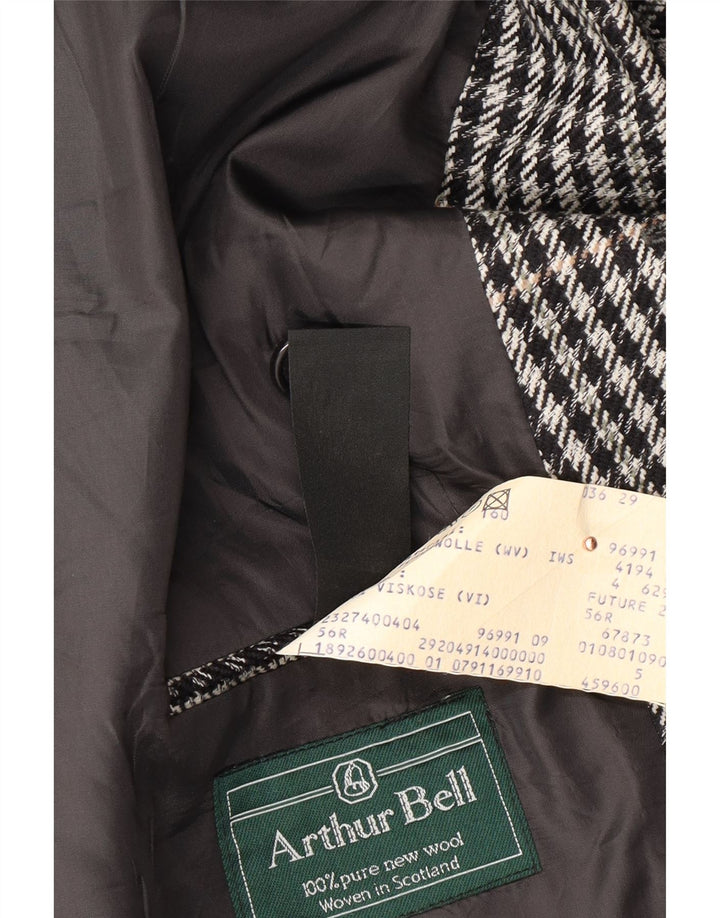 VINTAGE Chaqueta Blazer de doble botonadura para hombre EU 56 3XL Espiga negra