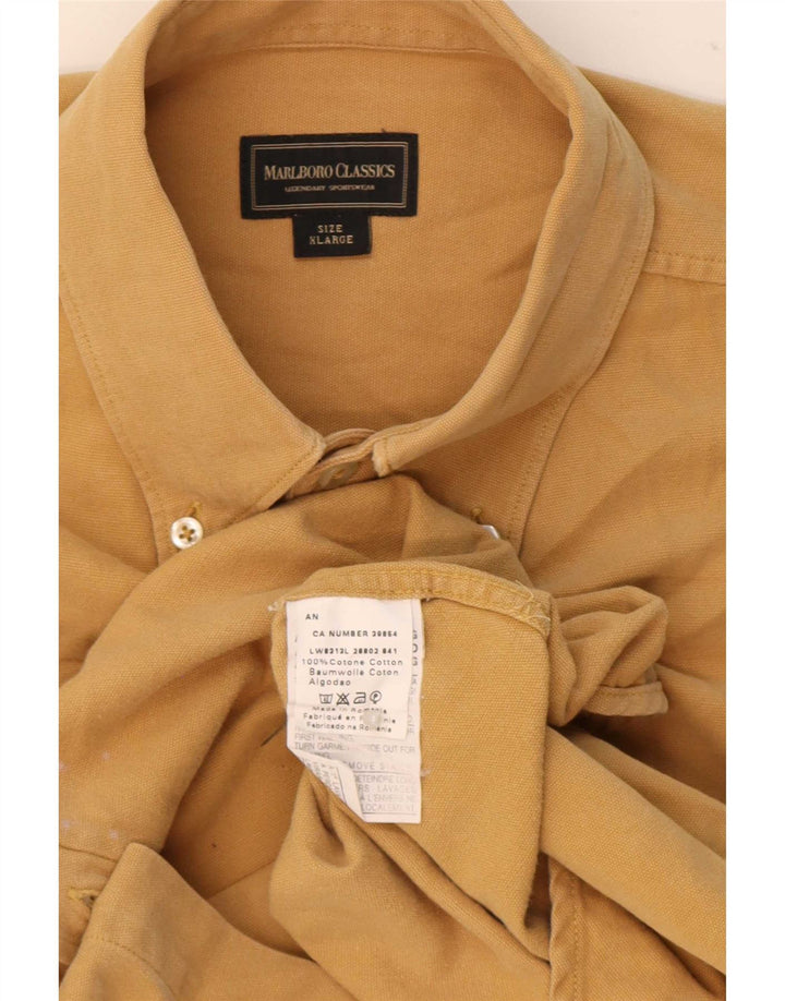Camisa Marlboro Classics Hombre XL Algodón Beige