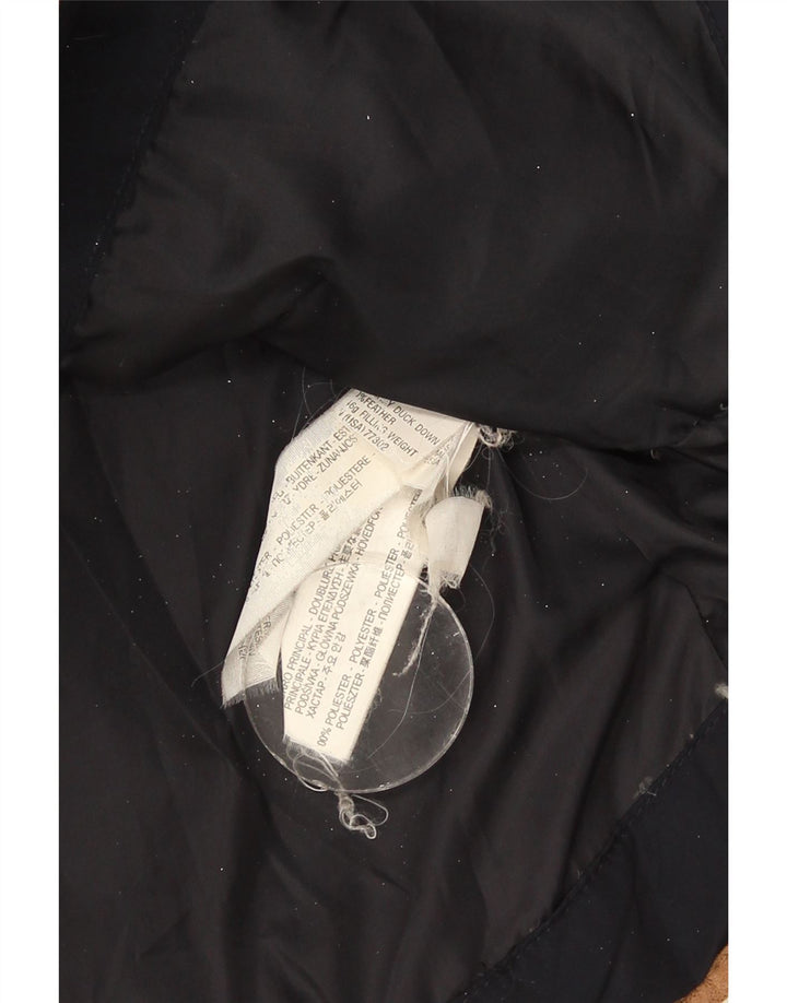 Zara Mujer Chaqueta Acolchada Con Capucha ES 40 XL Poliéster Azul Marino