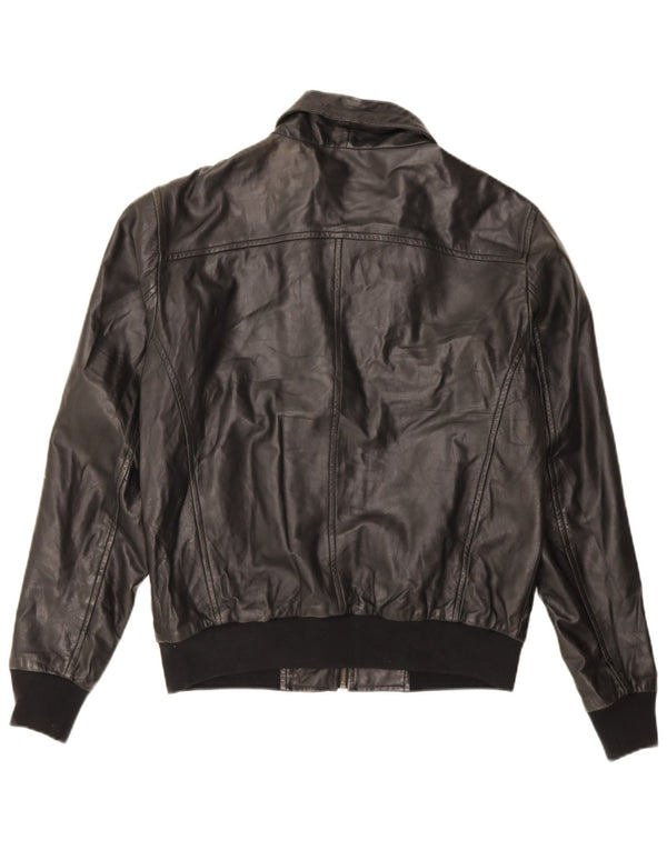 Vintage Mens Leather Jacket UK 38 Medium Black Leather