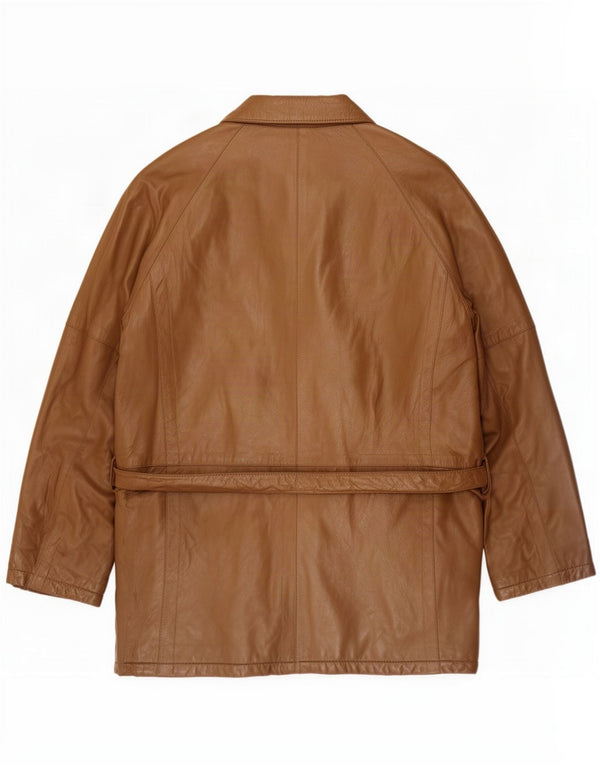 Chaqueta de cuero vintage para hombre IT 52 XL Marrón