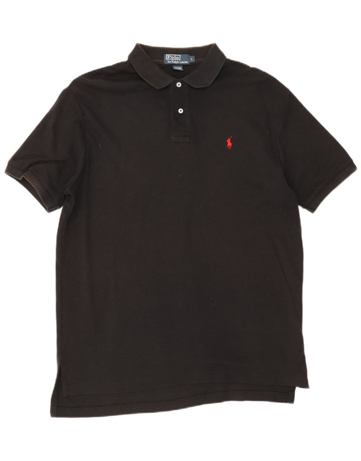 Camisa Polo Ralph Lauren para hombre grande de algodón negro
