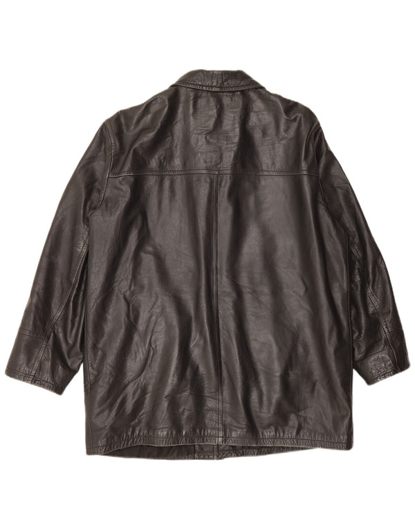 Vintage chaqueta de cuero para hombre Reino Unido 44 2XL negro