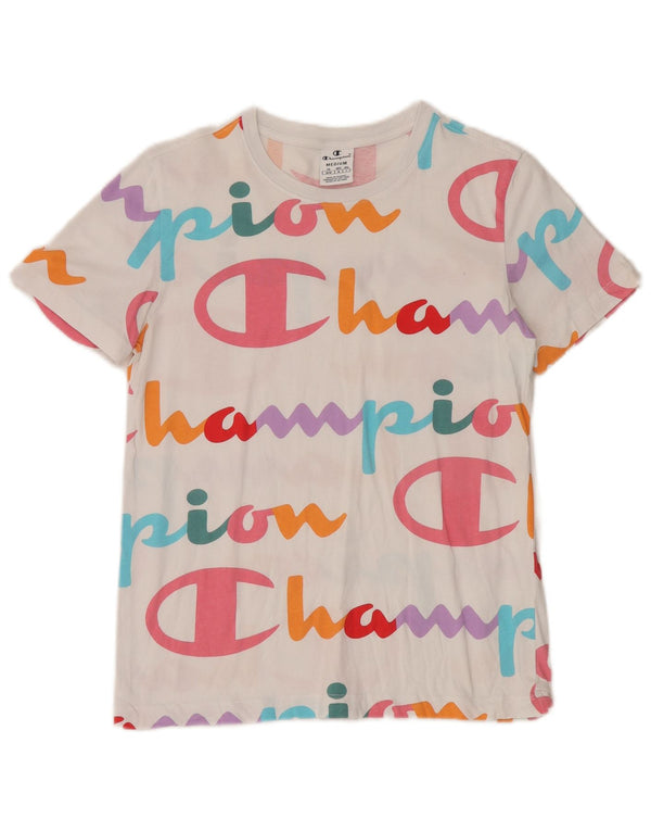 CHAMPION Camiseta gráfica para mujer Top UK 12 Medium White
