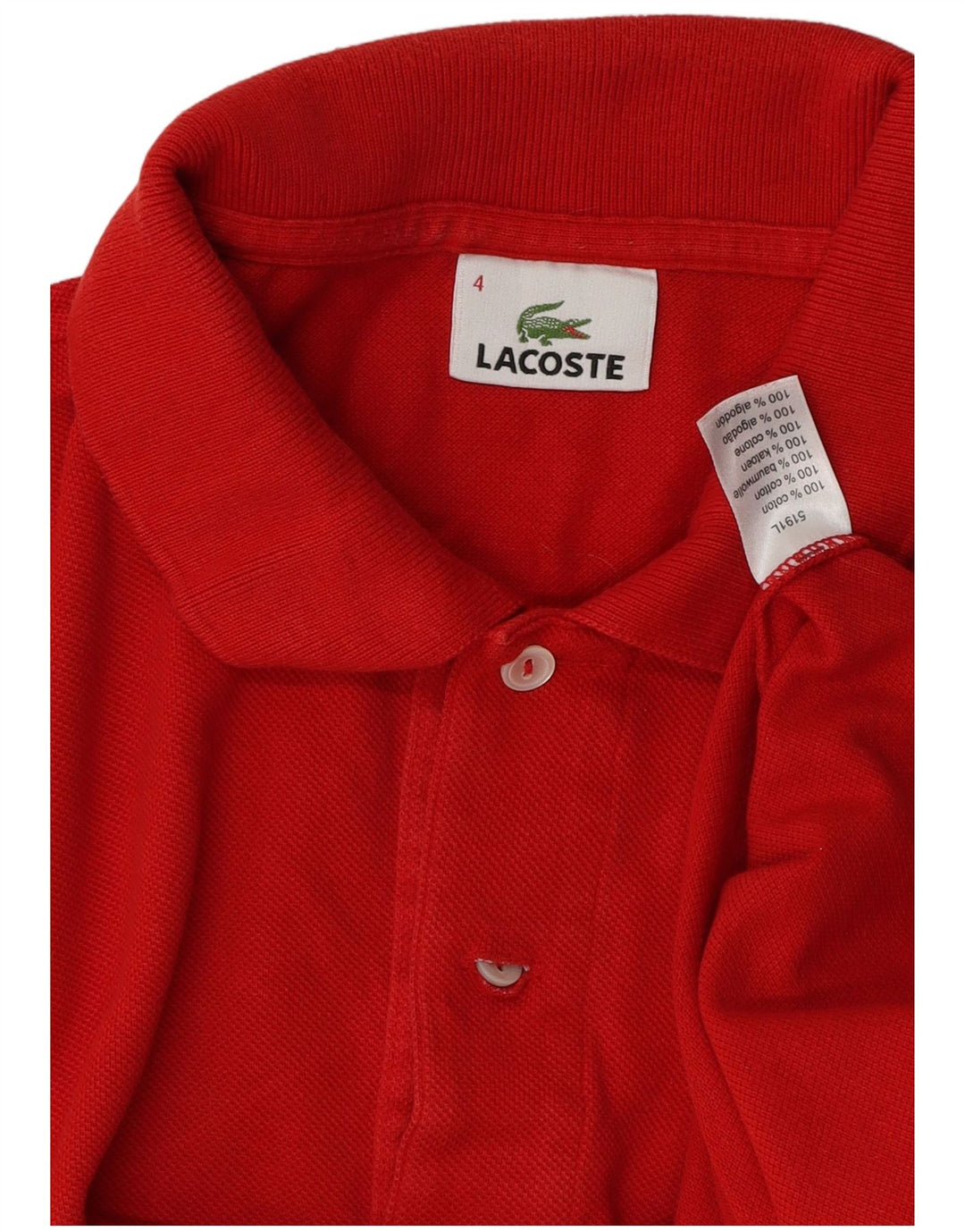 Polo Lacoste para hombre talla 4 mediano algodón rojo