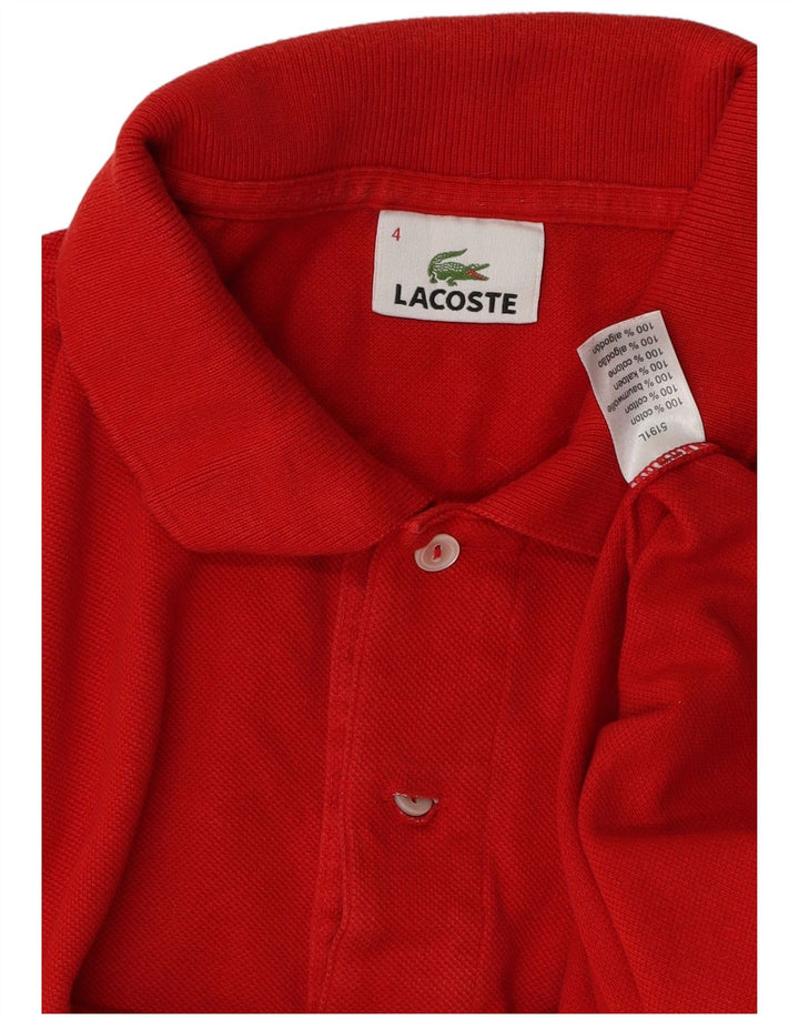 Polo Lacoste para hombre talla 4 mediano algodón rojo