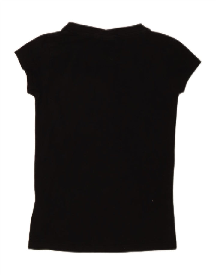 Ellesse Camiseta gráfica para mujer Top UK 4 XS Algodón negro