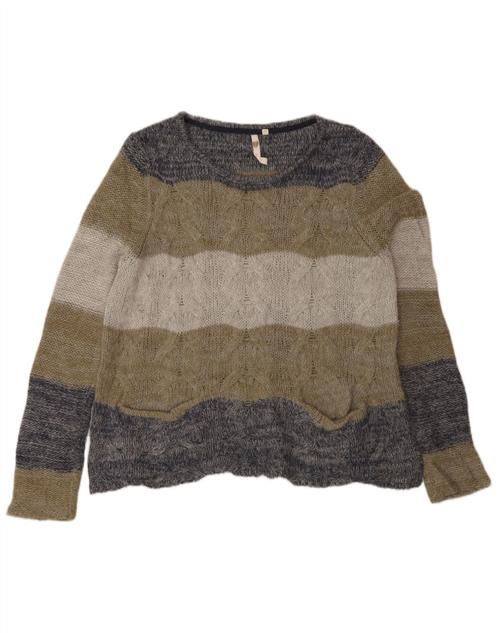 White Stuff Suéter tipo jersey con cuello barco para mujer, talla 40, talla grande, multicolor