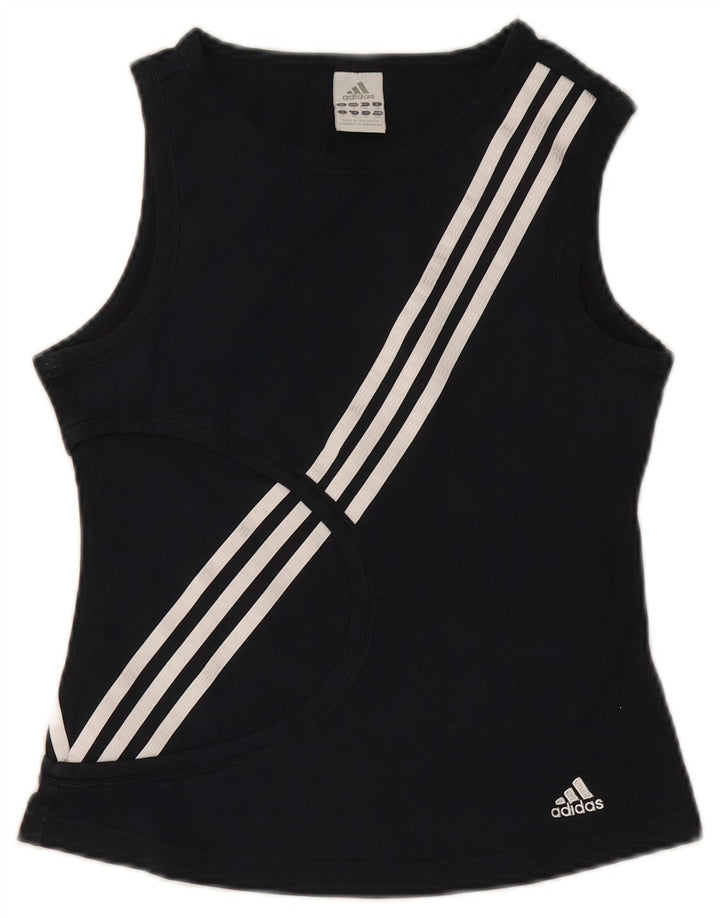 Adidas Mujer Chaleco Top UK 10 Pequeño Algodón Negro