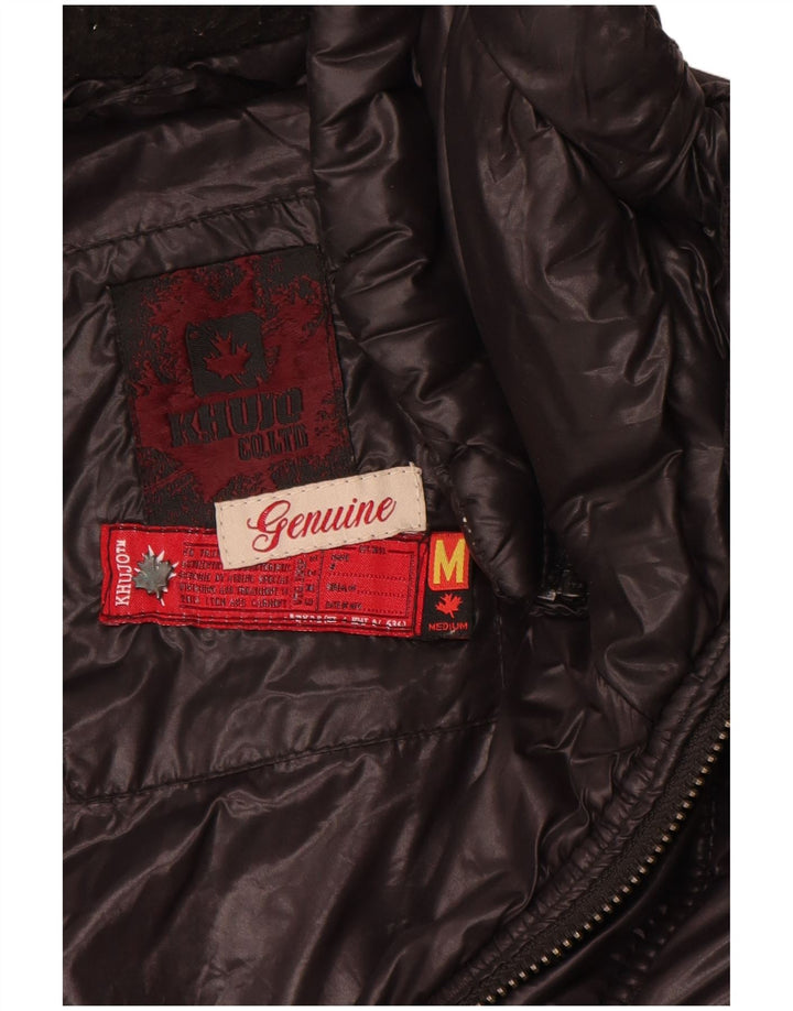 KHUJO Abrigo acolchado para mujer UK 40 Mediano Nylon negro