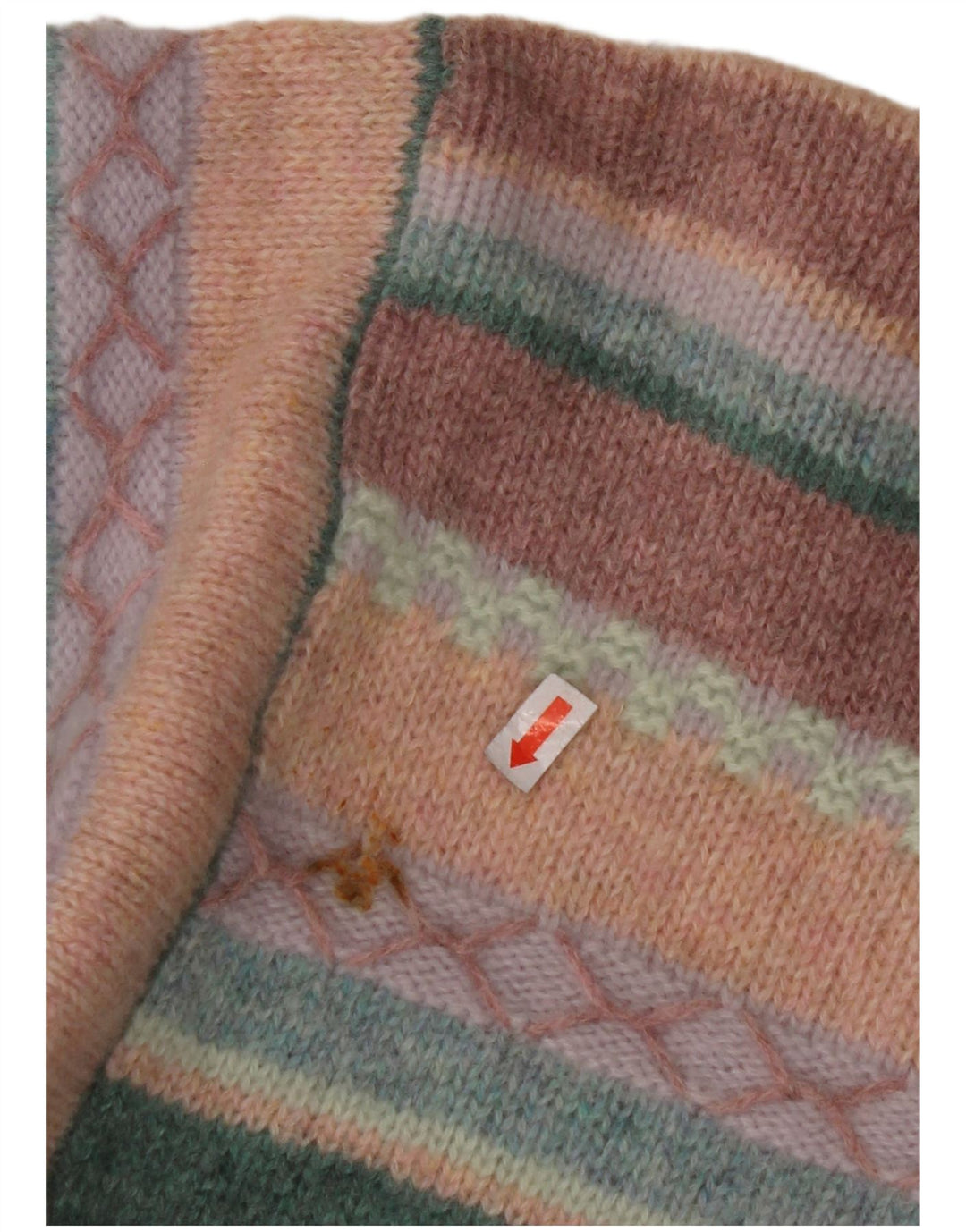 BENETTON Suéter de cuello redondo para mujer UK 46 Large Multicolor Rayas