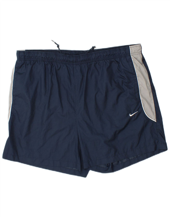NIKE Pantalones cortos deportivos para hombre XL Azul marino Colorblock Poliéster
