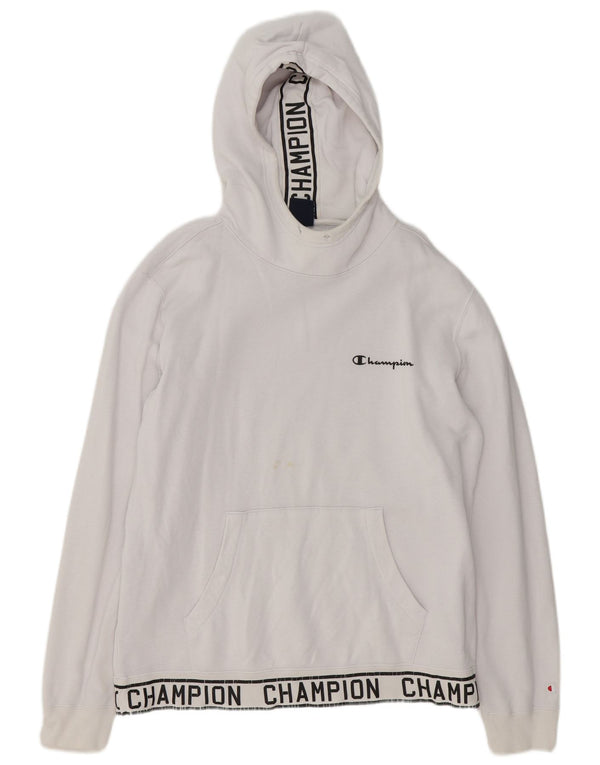 Champion Sudadera Con Capucha Gráfica Para Hombre Jersey Grande De Algodón Blanco