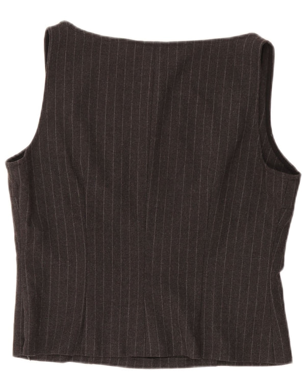 GAI MATTIOLO Blusa corta sin mangas para mujer IT 48 XL Gris a rayas