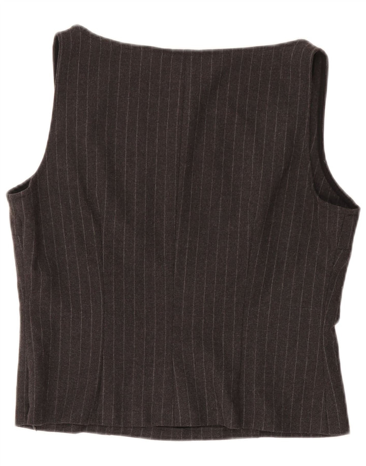 GAI MATTIOLO Blusa corta sin mangas para mujer IT 48 XL Gris a rayas