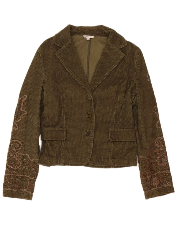 P.A.R.O.S.H. Chaqueta tipo blazer de 3 botones para mujer UK 10 Small Khaki Paisley
