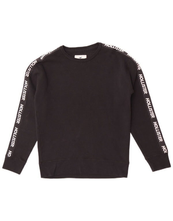 Hollister Hombre Sudadera Gráfica Jumper Small Negro Colorblock