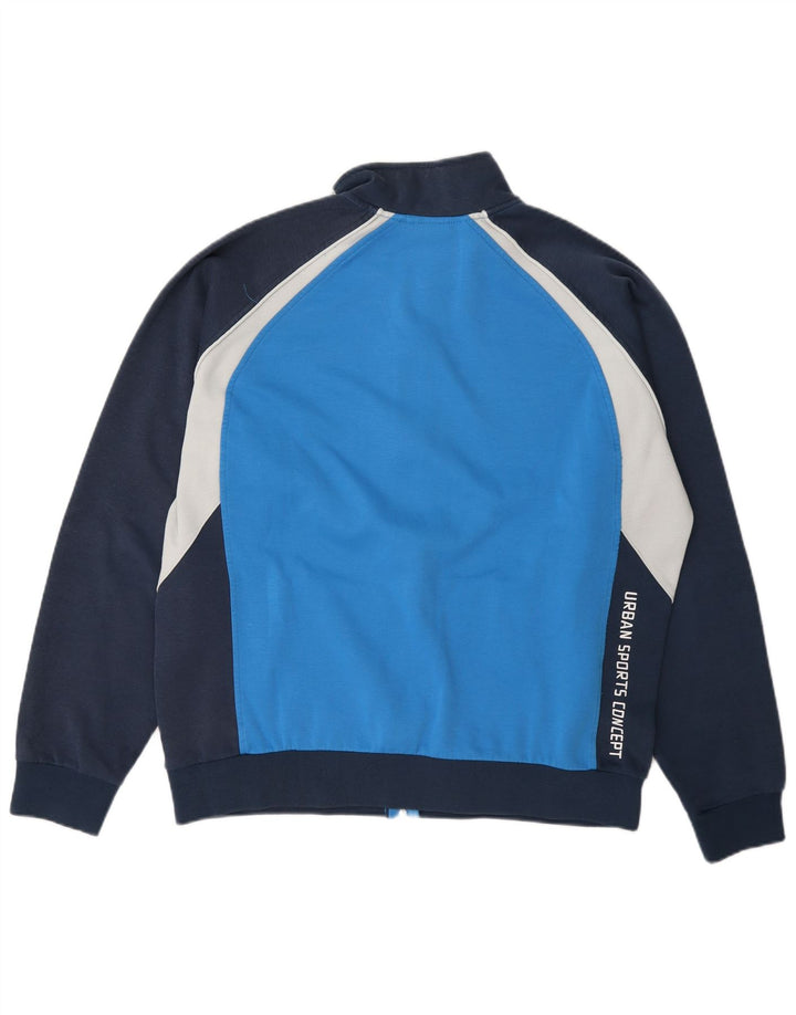 Asics Mens Graphic Chándal Top Chaqueta 2XL Azul Colorblock Algodón