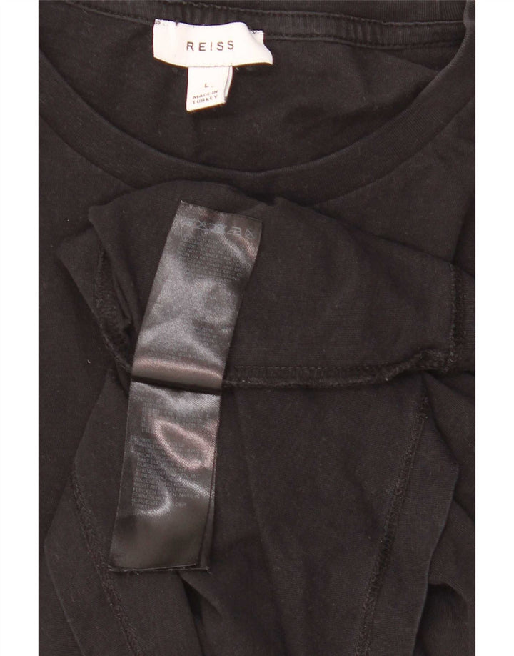 Reiss - Camiseta para hombre, talla grande, color negro, algodón