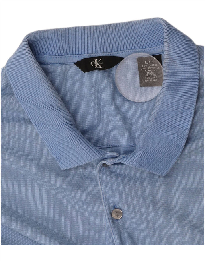 CALVIN KLEIN Polo para hombre grande azul algodón