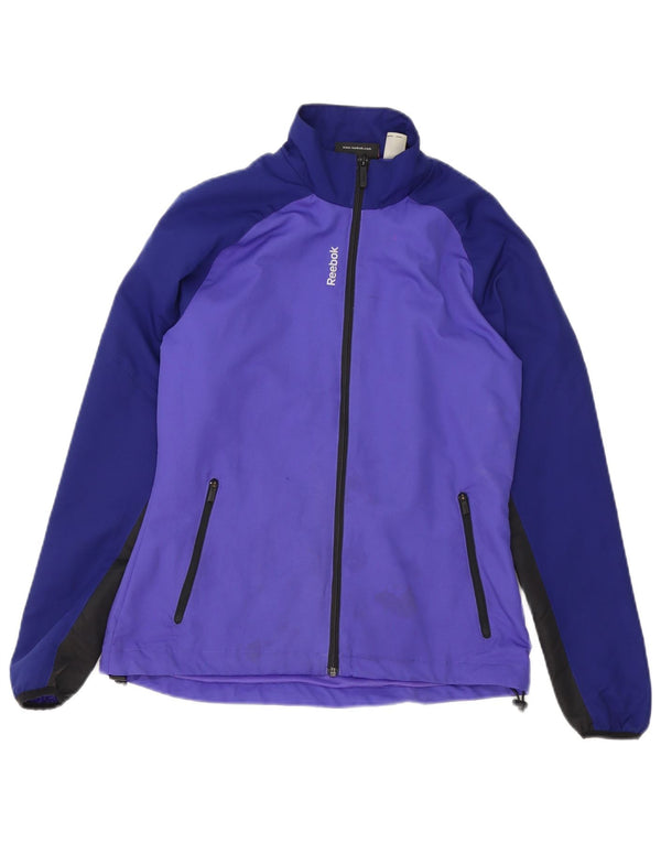 Reebok Chaqueta de chándal extragrande para mujer UK 10 Small Purple Colourblock