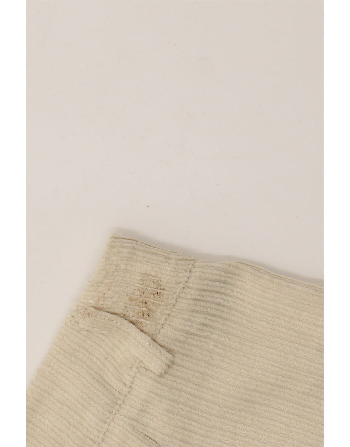 Benetton Pantalones Cortos De Pana Para Mujer UK 42 Medium W28 Poliéster Beige