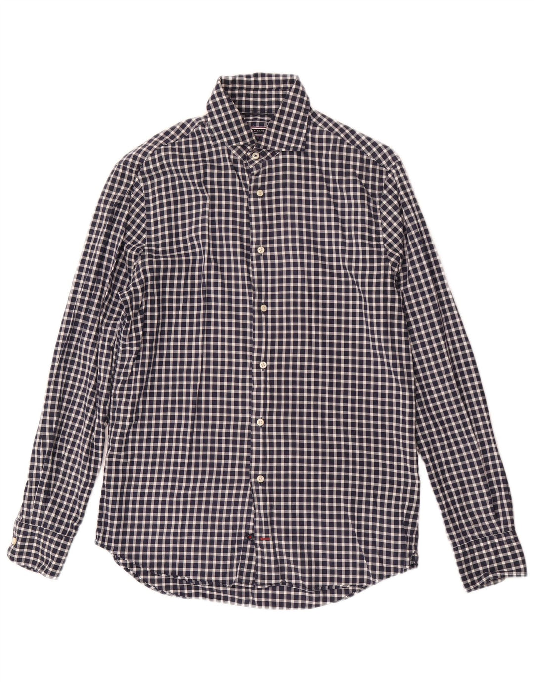 Tommy Hilfiger Camisa ajustada para hombre Talla 38 15 Algodón a cuadros azul marino mediano