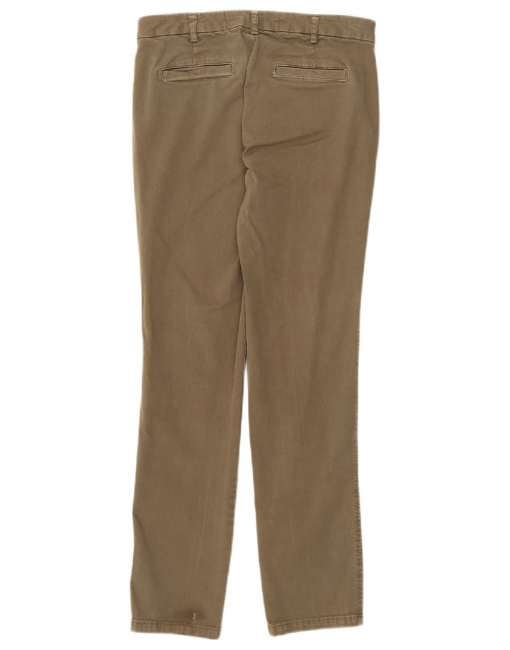 BENETTON Womens Slim Cropped Trousers W27 L26 Khaki