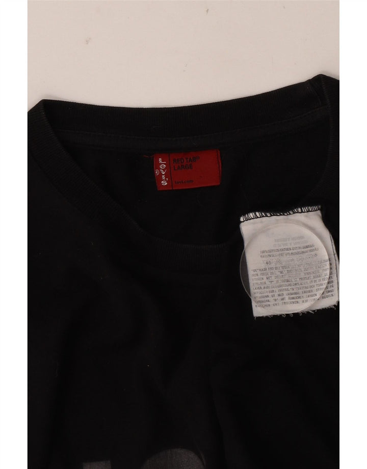 Levi's Mens Graphic Top Manga Larga Grande Algodón Negro