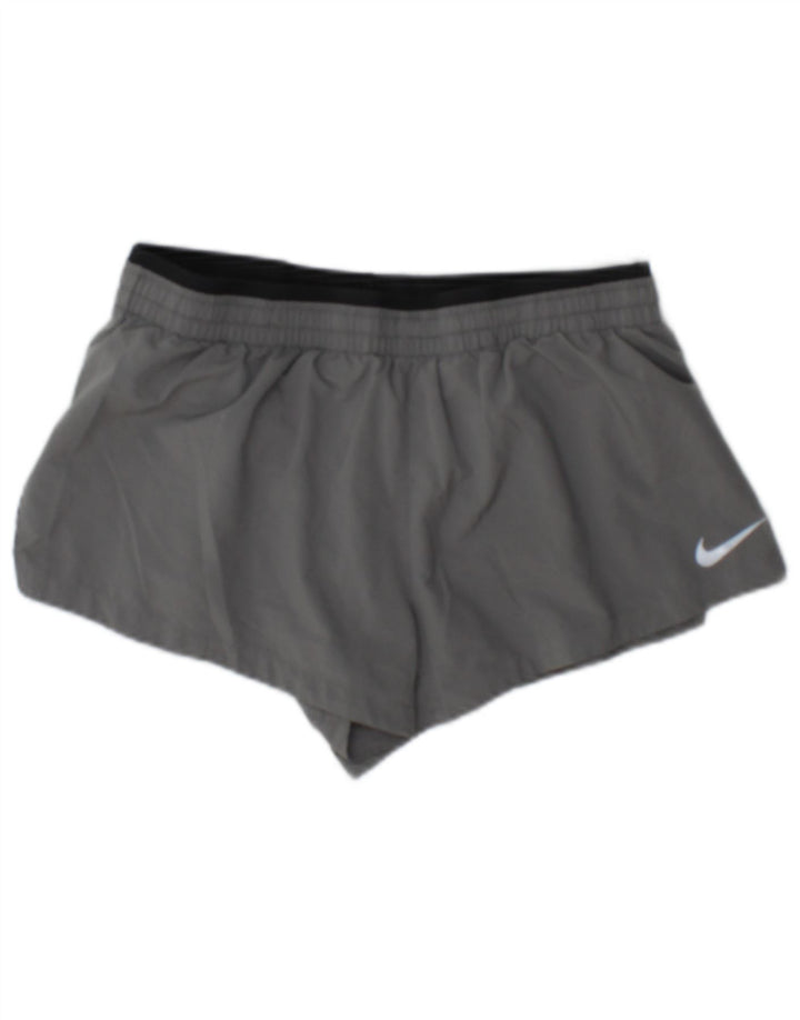 Nike - Pantalones cortos deportivos Dri Fit para mujer, talla 10, poliéster gris pequeño
