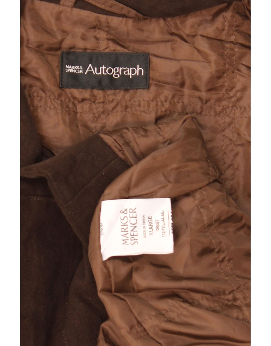 Marks & Spencer Chaqueta Bomber Autograph para Hombre UK 42 XL Algodón Marrón