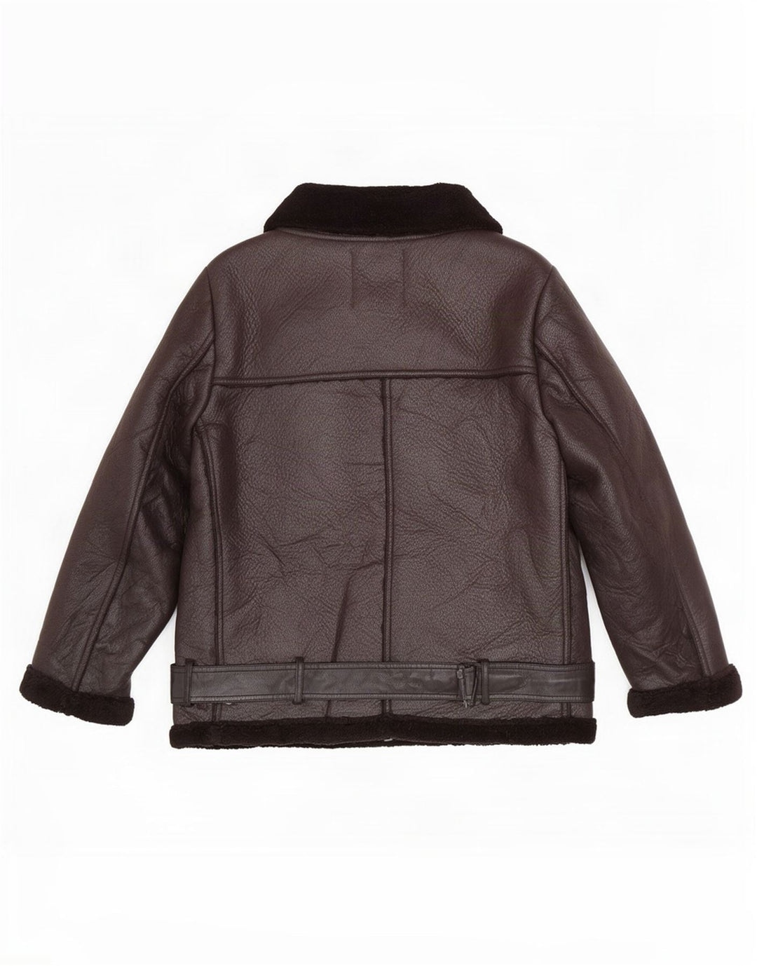 Zara Mujer Sherpa Chaqueta Motera De Piel Sintética UK 44 Mediano Poliéster Negro
