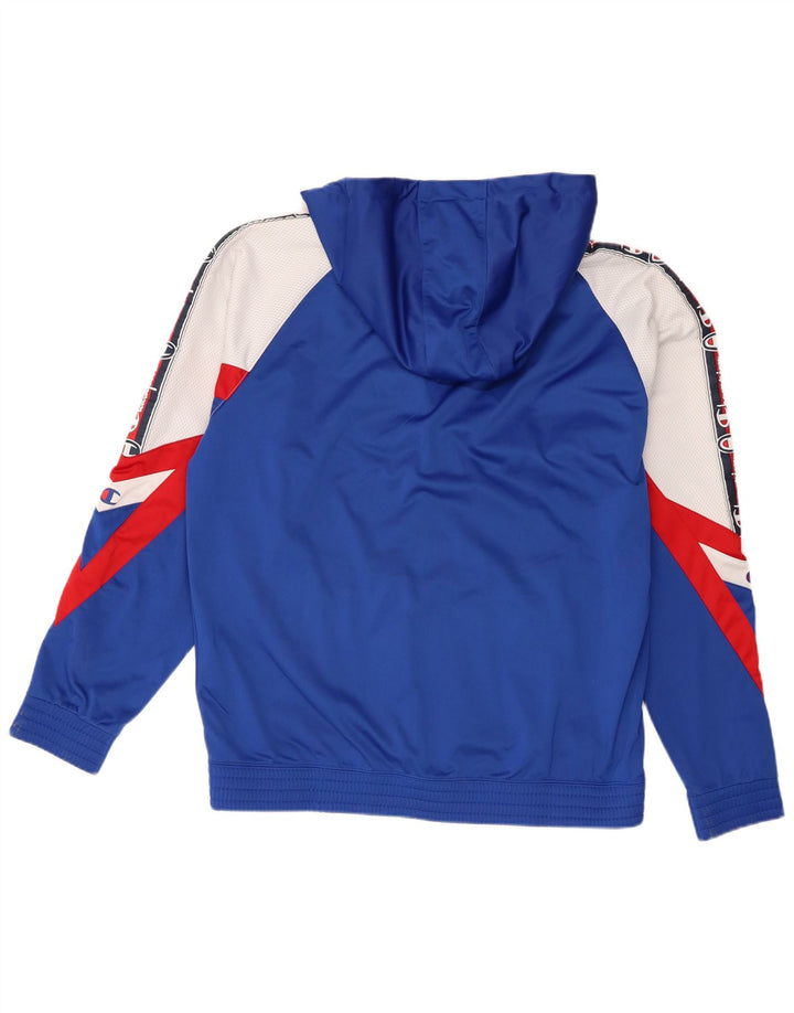 Champion Chaqueta De Chándal Con Capucha Y Gráfico Para Hombre Color Block Azul Grande