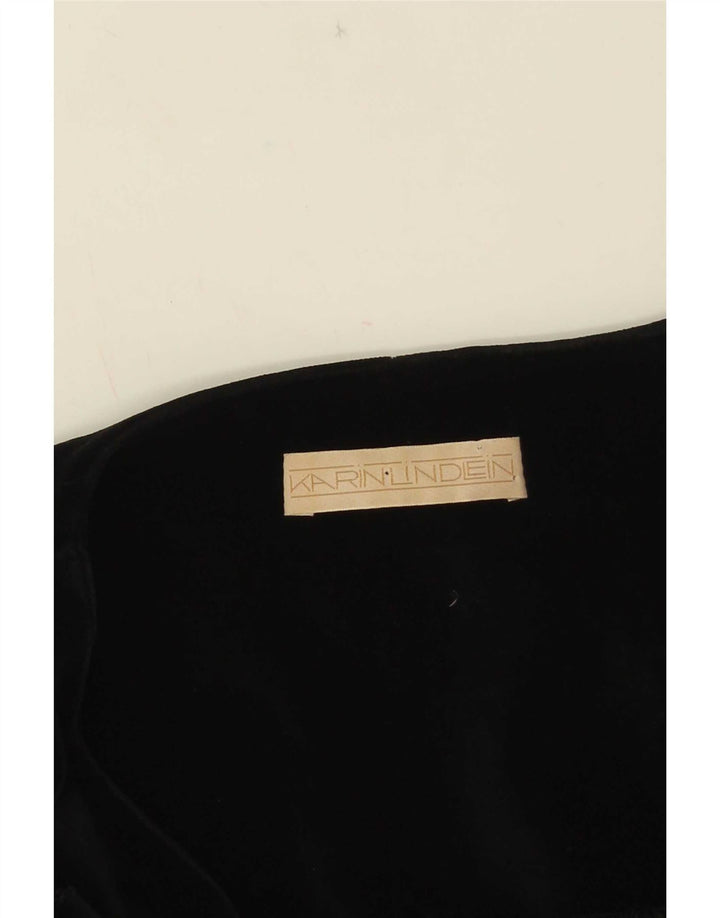 Vintage mujer 3/4 manga 5 botón Blazer chaqueta Reino Unido 14 medio negro