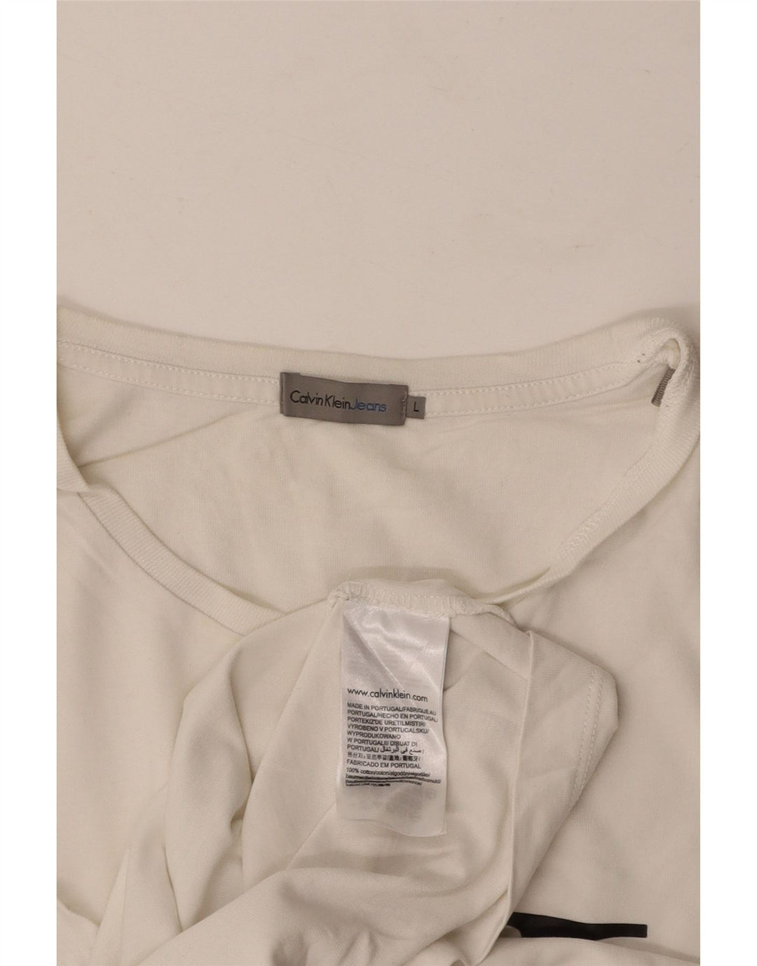 CALVIN KLEIN JEANS Camiseta gráfica para hombre Top grande de algodón blanco