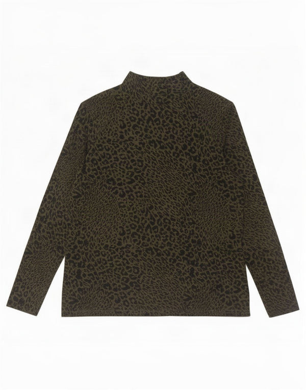 Marks & Spencer Top para mujer de manga larga UK 46 Grande Estampado animal verde