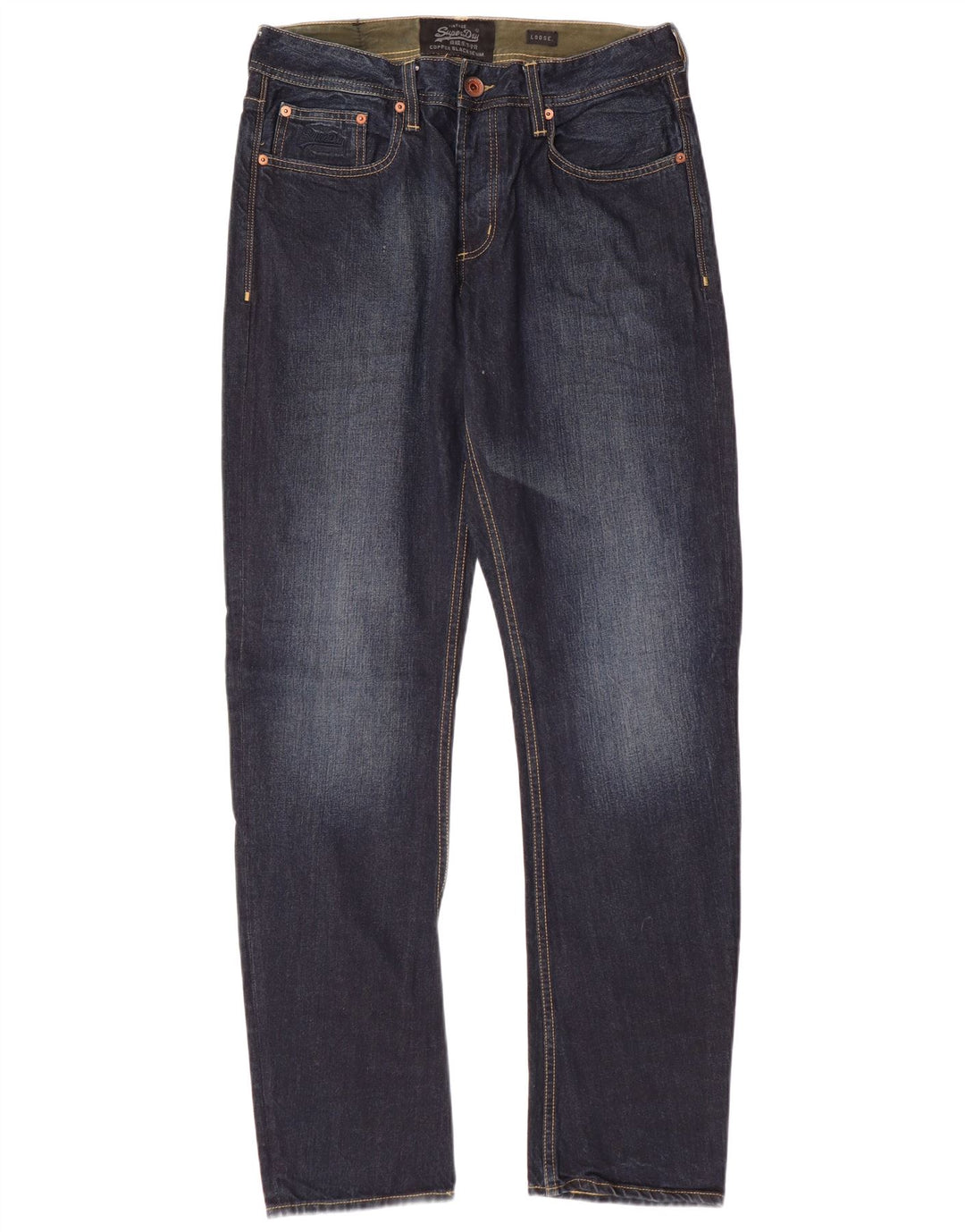 SUPERDRY Vaqueros holgados para hombre W32 L32 Algodón azul marino