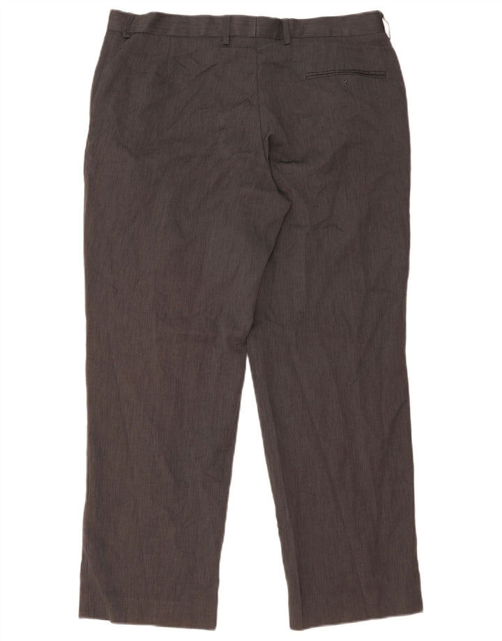 Marks & Spencer Pantalones de traje rectos de corte entallado para hombre W36 L29 Gris