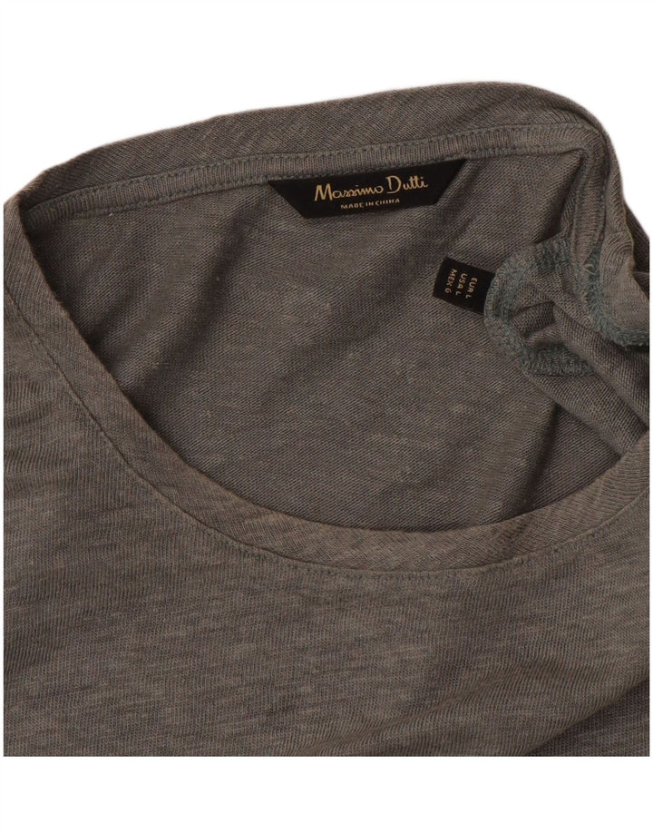 Camiseta Massimo Dutti Hombre Top Grande Gris